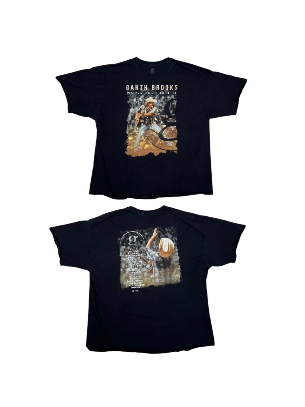 Garth Brooks T-Shirt Mens 3XL Black World Tour 2014-15 Concert Tee